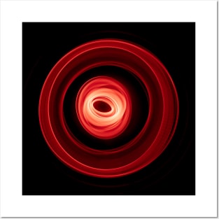 Glowing abstract curved red lines Posters and Art